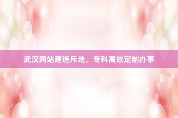 武汉网站建造斥地，专科高效定制办事